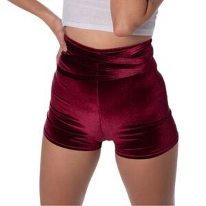 Solstice Intimates High Waist Wrap Tie Red Velvet Shorties XL
